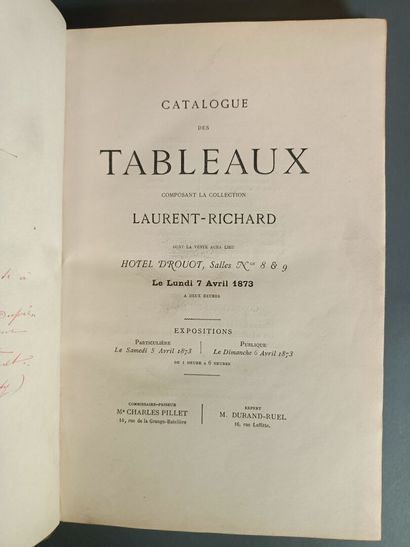 Lot of art catalogs including : 
LAURENT-RICHARD]...