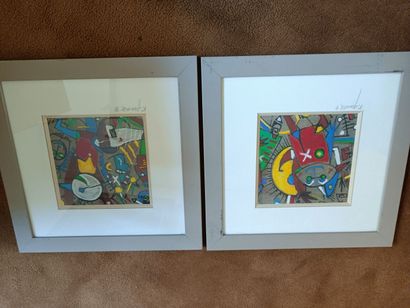 Fabrice JARIOSIK ?
Two framed compositions.
-...