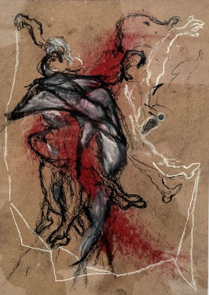 Lot of framed pieces: 

- Dan BARICHASSE,...