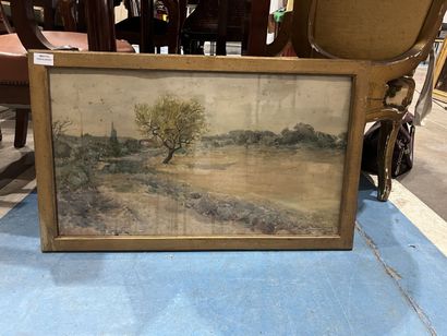 Modern school 
Landscape with tree 
Watercolor...