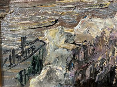 Modern school 
Auvergne farms.
Oil on canvas...