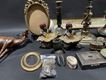 Marble ashtray, lots of pieces, candleholders...
