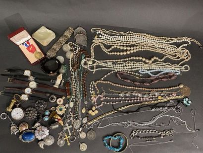 Large lot of costume jewelry including rings,...
