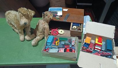 Lot of toys including two plush toys and...