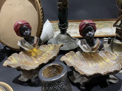 Marble ashtray, lots of pieces, candleholders...