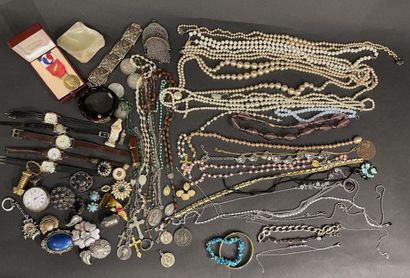 Large lot of costume jewelry including rings,...