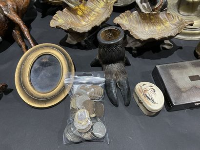 Marble ashtray, lots of pieces, candleholders...