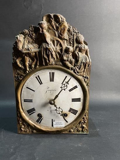 Comtoise clock movement with country-style...