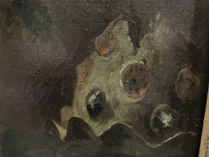 Modern school 
Still life with flowers 
Oil...