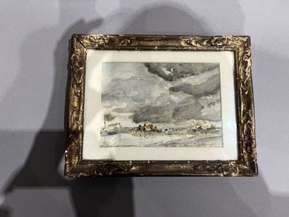 Modern school 
Landscape
Watercolor signed...
