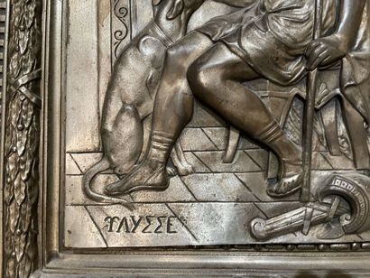 Salt chest with pewter-plated door decorated...