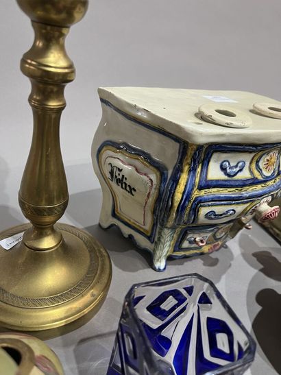 Lot of trinkets including two gilt bronze...