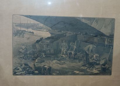Lot of two engravings:
- by C.HOURRIEZ, Le...