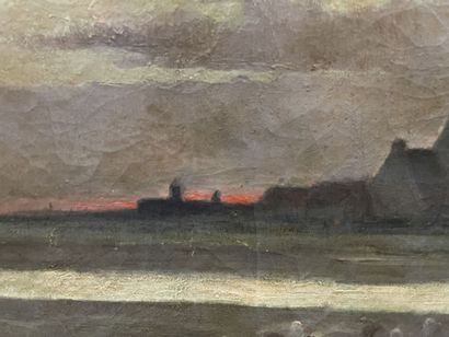 Fernand BLAYN (1853-1892) 
Goose keeper
Oil...