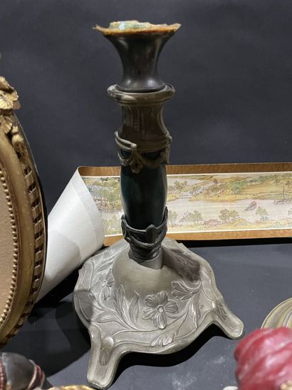 Marble ashtray, lots of pieces, candleholders...