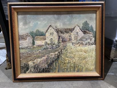 F. VOURRON 
Danish landscape in winter
Oil...
