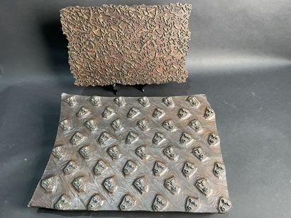 Wooden fabric printing plate carved with...