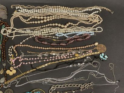 Large lot of costume jewelry including rings,...