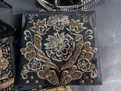 Set of embroidered or sequined clutches,...