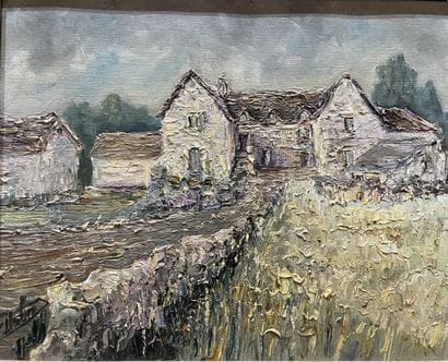Modern school 
Auvergne farms.
Oil on canvas...