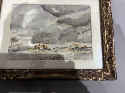 Modern school 
Landscape
Watercolor signed...