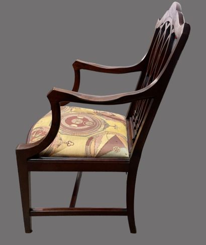 Mobilier de salon en acajou et filets de...