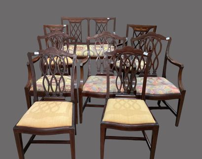 Mobilier de salon en acajou et filets de...
