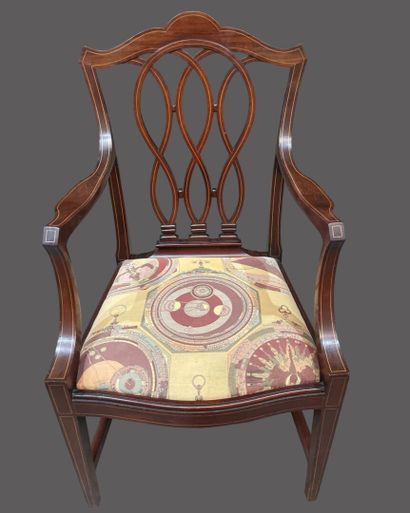 Mobilier de salon en acajou et filets de...