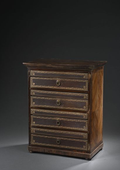 Cartonnier miniature en placage de bois de...