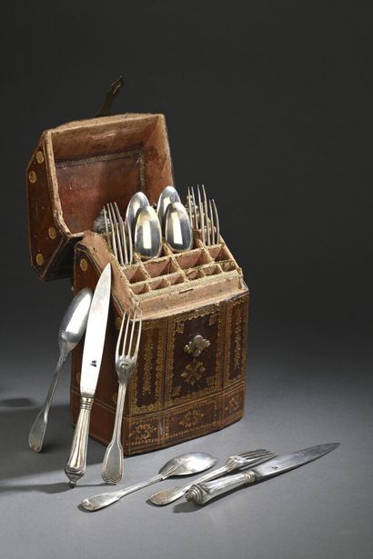 Service en argent de six fourchettes, six...