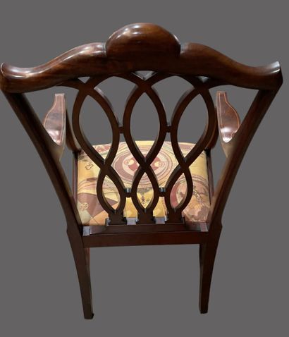 Mobilier de salon en acajou et filets de...