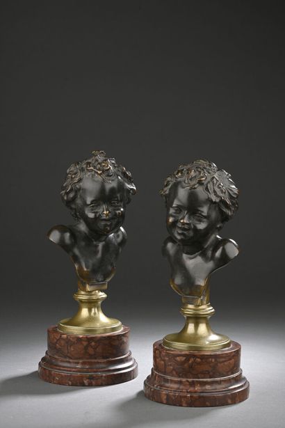 D'après CLODION (1738-1814)
Enfants riant
Paire...