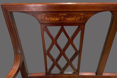 Mobilier de salon en acajou et filets de...