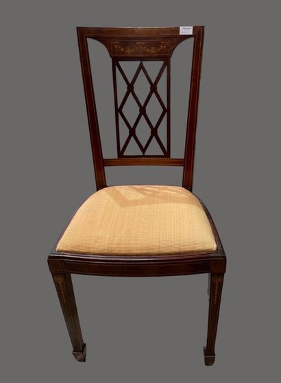 Mobilier de salon en acajou et filets de...