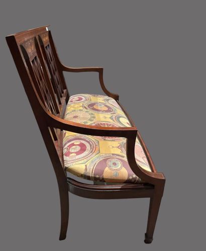 Mobilier de salon en acajou et filets de...