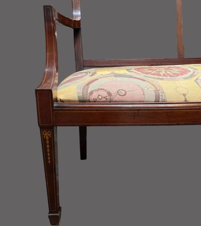 Mobilier de salon en acajou et filets de...