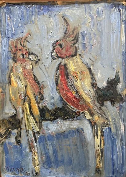 Richard MANDIN (1909-2002)
Two parrots
Oil...