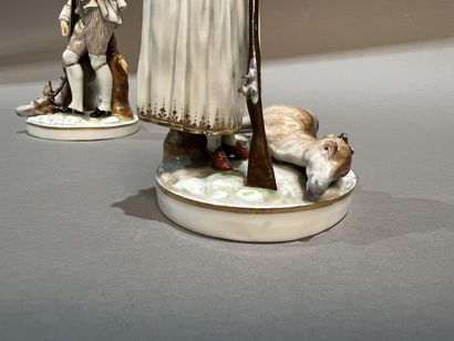 Allemagne, XIXe siècle.
Couple de chasseurs...