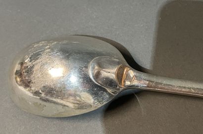 Cuillère à salade en argent uniplat chiffrée...