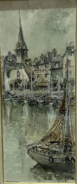Denis VERSPECHT (1919-c.1996)
Honfleur
Aquarelle,...