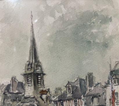 Denis VERSPECHT (1919-c.1996)
Honfleur
Aquarelle,...