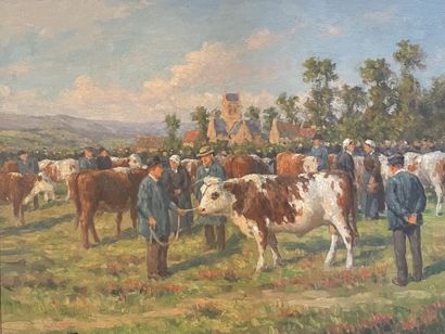 Félix PLANQUETTE (1873-1964)
Cows 
Two oils...