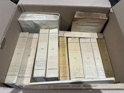Bound and paperback books.
Eight boxes.