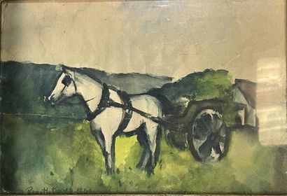 19th century French school
Mountain view
Watercolor...