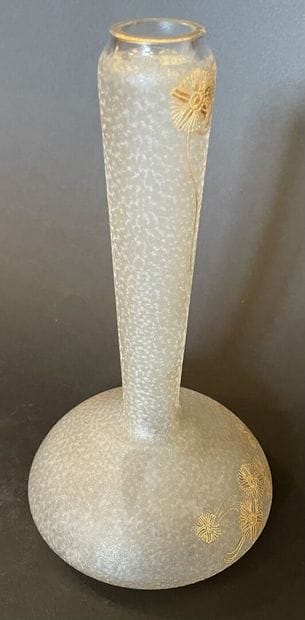 Vase soliflore en verre granité à décor de...