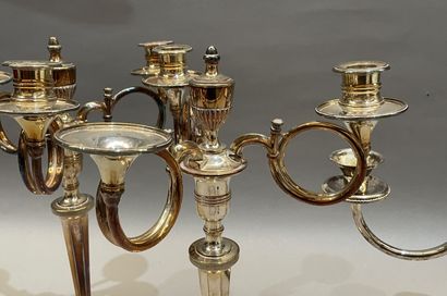 Paire de flambeaux à trois bras de lumière...