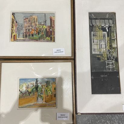 Suzy LEVY
Lot d'aquarelles et pastels encadrés,...