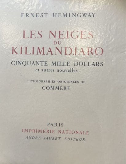 Ernest HEMINGWAY 
Works. André Sauret publisher....