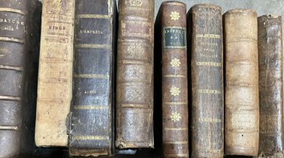Bound and paperback books. 
4 boxes