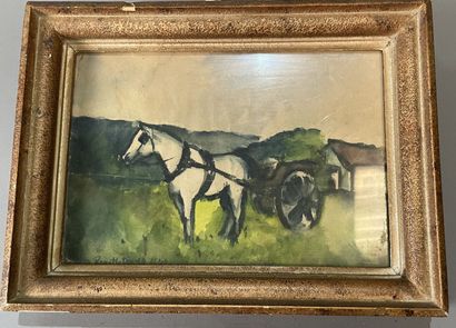 19th century French school
Mountain view
Watercolor...